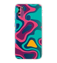 Samsung Galaxy M21  Kamera Korumalı Kapak Renkli Desen Tasarımlı  Şeffaf  Kılıf