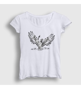 Presmono Kadın Beyaz Angel Gym Fitness Zyzz T-Shirt 319637tt (Beyaz)