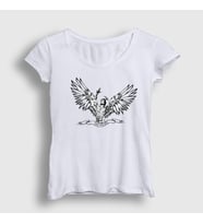 Presmono Kadın Beyaz Angel Gym Fitness Zyzz T-Shirt 319637tt (Beyaz)