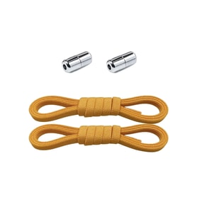 Ayarlanabilir 1 Çift Hardal Sarı Vidalı Kapsül Uçlu 6 MM Lastik Pratik Bağcık