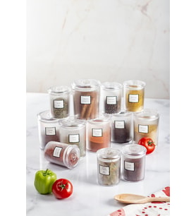 12'li Barok Yuvarlak 2 Boy Kavanoz Seti & Saklama Kabı & Erzak Kabı 6*500 ML,6*250 ML)