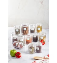 12'li Barok Yuvarlak 2 Boy Kavanoz Seti & Saklama Kabı & Erzak Kabı 6*500 ML,6*250 ML)