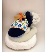 Teddy Roo Kapşonlu Kedi Sweatshirt Kedi Kıyafeti Kedi Elbisesi Kedi Giyim  (Lacivert)