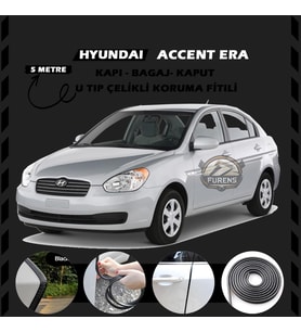 Hyundai Accent Era Oto Araç Kapı Koruma Fitili 5metre Parlak Siyah Renk