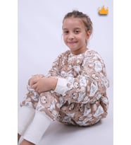 2.5 Tog Yorgan Gerektirmeyen Kalın Elyaf Dolgulu Çocuk Uyku Tulumu Pamuk Astarlı