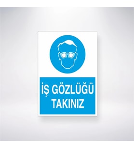 İş Gözlüğü Takınız 21x35 Arkası Yapışkanlı Levha