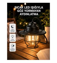 Mey İthalat® Taşınabilir Retro Çam Konisi Kamp Lambası Gece Işığı Su Geçirmez