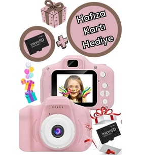 Çocuk Kamerası Dijital Fotoğraf Makinesi Mini 1080p HD Kamera (8GB Hafıza
