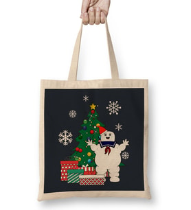 Stay Puft Ghostbusters Around The Christmas Tree Bez Çanta Uzun Saplı