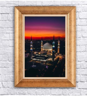 Altın Varaklı  Çerçeveli Paspartulu Tablo ndd1427 (Gold)