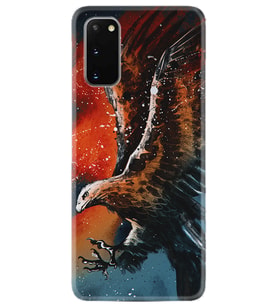 Samsung A02S A03S A10 A12 A13 A21S A22 Kılıf Desenli Silikon Kartal Uçarken 1718