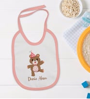 BK Kids Kişiye Özel Pembe Bebek Mama Önlüğü - Model 197