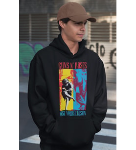 Guns In Roses Use Your Illusion Baskılı Unisex Oversize Rock Metal Müzik Grubu Hoodie
