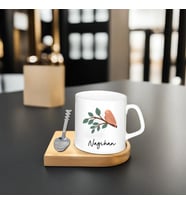 Kişiye Özel Espresso Fincan - Ahşap Altlıklı