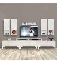 Decoraktiv Ekoflex 8DA Slm Silver Tv Ünitesi Tv Sehpası - Parlak Beyaz