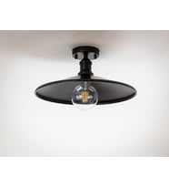 RİOLİGHT RETRO,RUSTİK MUTFAK,ODA,SALON CAFELER İÇİN TEKLİ METAL PLOFONYER AVİZE ÇAP:38CM (Siyah)