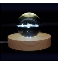 Ahşap Standlı 3 D Gezegen Temalı Cam Küre