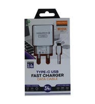 Megatech CC-03 (MT-Ct34 )3.4A Type-C Usb Kablo+ Ev Şarj Adaptör Hızlı Şarj