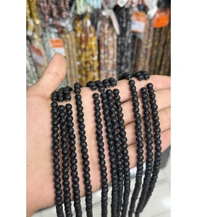 Oniks Taşı Küre Kesim Parlak 6mm Doğal Taş Dizi [AB+]