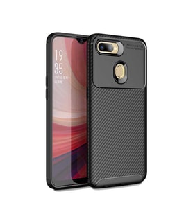 Oppo A5S Kılıf Esnek Soft Karbon Tasarım Legion Serisi (Siyah)