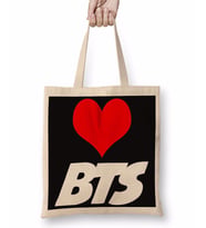 I Love Bts Bez Çanta Uzun Saplı