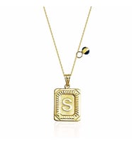 Harf Kolye 14K Altın 1,50 Gr Gold Nazarboncuklu (Çok Renkli)