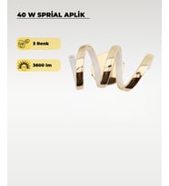 40W LED Spiral Aplik – 3 Renk Işık (Sarı/Beyaz/Gün Işığı) Gold Dekoratif Duvar Aydınlatması