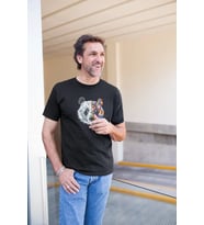 Erkek Kısa Kol Yazlık Tişört Bisiklet Yaka Baskılı Oversize T-Shirt - Siyah