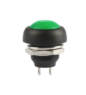 12mm PBS-33B 2 Pin Push Buton Yeşil ON OFF 1A 250V Mini Yuvarlak Su Geçirmez Anahtar Momentary Swit