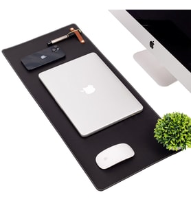 Siyah Pu Deri Ofis Masa Matı Laptop Sümen Takımı Geniş Mouse Pad