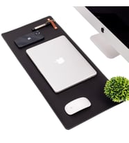 Siyah Pu Deri Ofis Masa Matı Laptop Sümen Takımı Geniş Mouse Pad