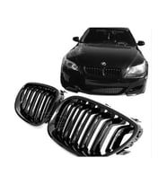 Bmw E60 2003-2009 5.seri Uyumlu Parlak Siyah Çift Çizgi M5 Ön Panjur