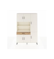 Arges Dolap 10 Raflı Tek Çekmeceli 6 Kapaklı 132x30x195 Aytaşı-Aytaşı/Çam