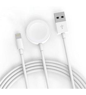 Lexroo Akıllı Saat Lightning-Wireless USB Şarj Kablosu 1.2M - Beyaz