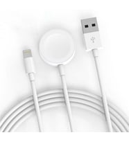 Lexroo Akıllı Saat Lightning-Wireless USB Şarj Kablosu 1.2M - Beyaz