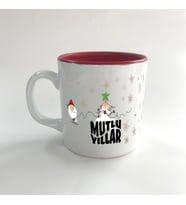 Mutlu Yıllar Kar Taneleri Baskılı Kırmızı Multi Yılbaşı Kupası
