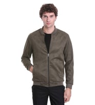 Haki Regular Fit Düz Bomber Yaka Mevsimlik Mont