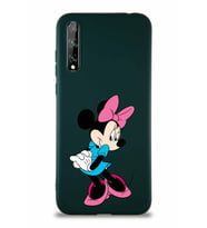 Huawei Y8P Soft Premier Kapak Minnie Mouse-F Tasarımlı Silikon Kılıf - Yeşil (Şeffaf)