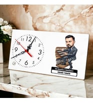 Organist Müzisyen Erkek Karikatürlü Masa Saati