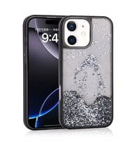 Apple iPhone 12 Kılıf Sıvılı Simli Şeffaf Arka Yüzey Zore Keto Silikon Kapak