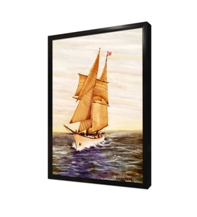 Yelkenli Tekne Çerçeveli Mdf Tablo