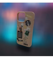 Iphone 13 Pro Max Starbacks Baskılı Krem Renk Silikon Telefon Kılıfı