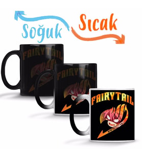 Fairy Tail Natsu Inside Guild Symbol Sihirli Kupa Bardak Porselen