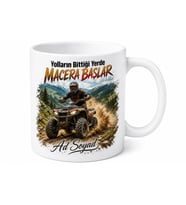 ATV Temalı Baskılı Kupa Bardak Hediye Offroad Sevgiliye Özel Tasarım