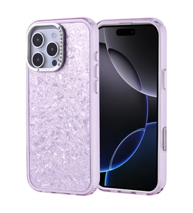 Apple iPhone 16 Pro Max Uyumlu Kılıf Taşlı Tasarımlı Zore Kapi Kapak (Lila)
