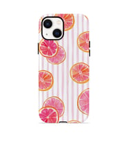 iPhone 15 Vorian Çift Katmanlı Kılıf Pink Grapefruit Garden