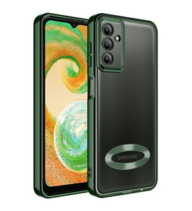 Lexroo Galaxy A14 Kılıf Kamera Korumalı Logo Gösteren Omega Kılıf - Koyu Yeşil