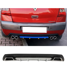 Renault Megane 2 Gri Difüzör Çiftli Kare Egzoz Görünümlü D Tip Difizör 2002 - 2009