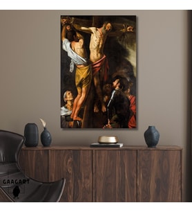 Tekli Dikey Kanvas Tablo Ünlü Eserler Caravaggio Andrew'un Çarmıha Gerilmesi