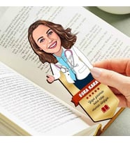 Kadın Doktor Karikatürlü Kitap Okuma Ayracı